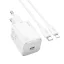 Hoco hálózati töltő USB-C QC PD 20W + USB-C – Lightning kábel N40 fehér