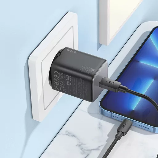 Hoco hálózati töltő USB-C QC PD 20W N40 fekete