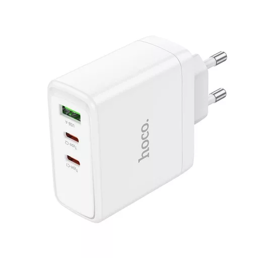 Hoco hálózati töltő 2×USB-C + USB-A GaN QC PD 65W N30 fehér
