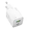 Hoco hálózati töltő USB-A + USB-C QC3.0 PD 3A 20W N41 fehér