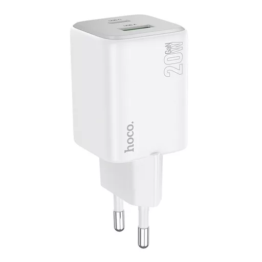 Hoco hálózati töltő USB-A + USB-C QC3.0 PD 3A 20W N41 fehér