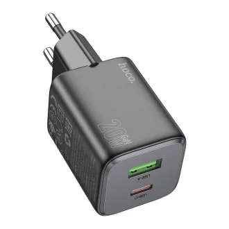   Hoco hálózati töltő USB-A + USB-C QC3.0 PD 3A 20W N41 fekete