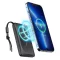 Veger MagSafe kompatibilis powerbank MagOn VP1151 / W1151 PD QC3.0 2A 20W 10000 mAh vezeték nélküli töltéssel fekete