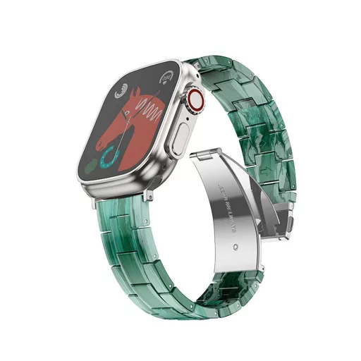 Forcell F-Design FA04 márvány hatású gyanta csatos szíj Apple Watch 38 / 40 / 41 mm zöld