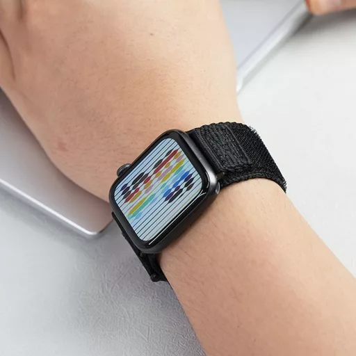 Forcell F-Design FA05 nylon tépőzáras szíj Apple Watch 38 / 40 / 41 mm fekete