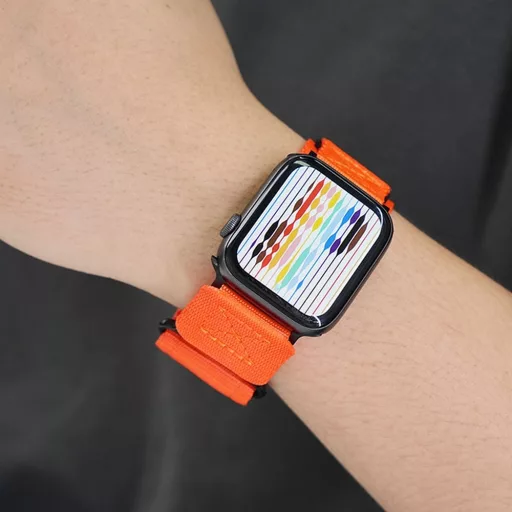 Forcell F-Design FA05 nylon tépőzáras szíj Apple Watch 38 / 40 / 41 mm narancs