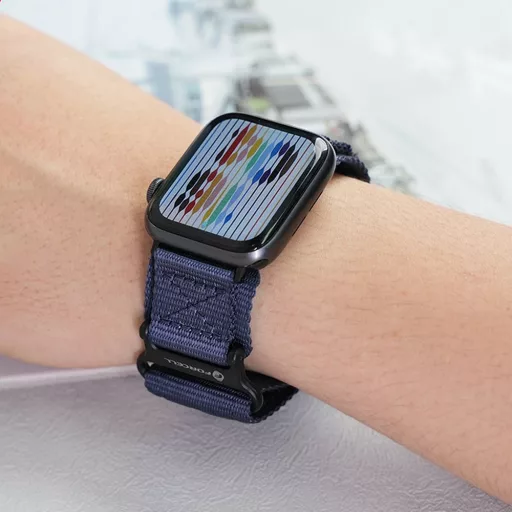 Forcell F-Design FA05 nylon tépőzáras szíj Apple Watch 38 / 40 / 41 mm kék