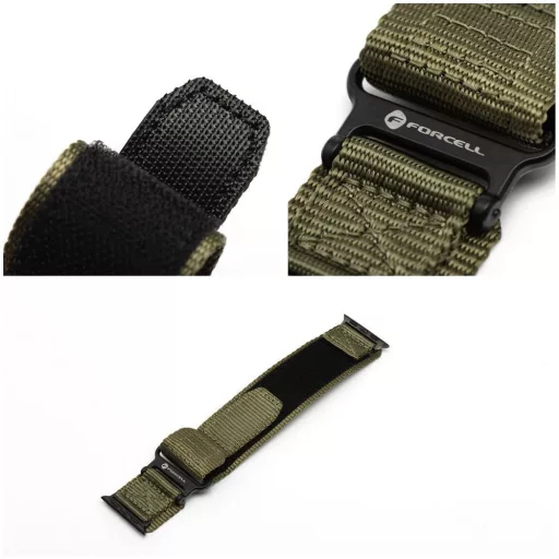 Forcell F-Design FA05 nylon tépőzáras szíj Apple Watch 38 / 40 / 41 mm zöld