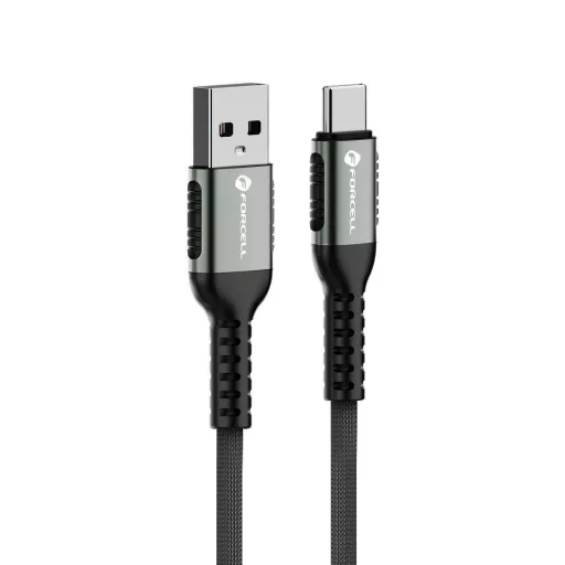 Forcell F-Energy USB-A – USB-C töltőkábel QC4.0 Cafule C256 3A 66W 1,2 m fekete