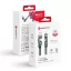 Forcell F-Energy C241 4 az 1-ben USB-C / USB-A töltőkábel (USB-C / Lightning) QC PD 3A 60W 1 m króm