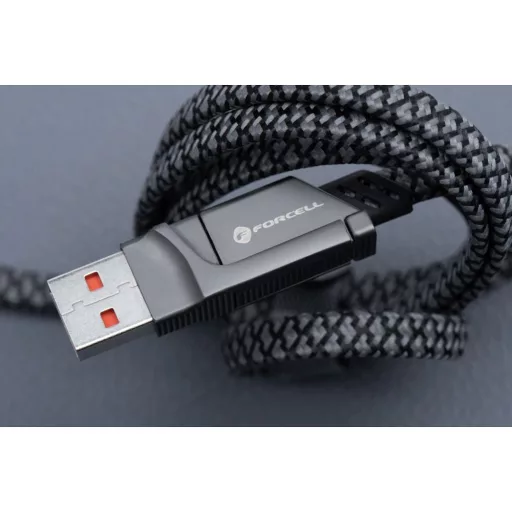 Forcell F-Energy C241 4 az 1-ben USB-C / USB-A töltőkábel (USB-C / Lightning) QC PD 3A 60W 1 m króm