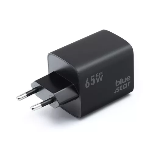 Blue Star hálózati töltő GaN 2×USB-C + USB-A QC4.0 PD 4A 65W VT-43 fekete