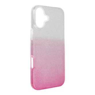   Shining csillogós tok iPhone 16 PLUS  átlátszó rózsaszín