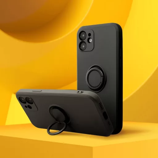 Silicone Ring tok iPhone 16 PRO  fekete