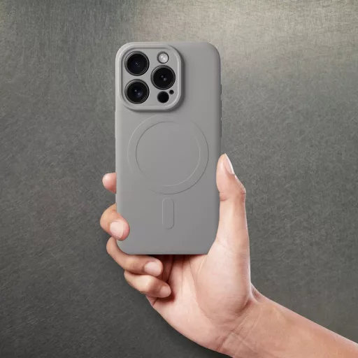 SILICONE MAG COVER tok Magsafe kompatibilis iPhone 16 Pro titanium szürke