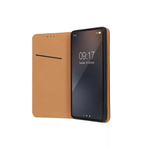 SMART Pro Leather bőrhatású flip tok iPhone 16 fekete