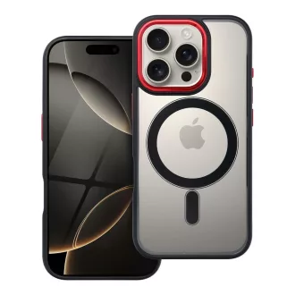  Color Edge Mag Cover tok iPhone 16 PRO  Magsafe kompatibilis piros-fekete