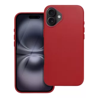   LEATHER MAG COVER bőrhatású tok iPhone 16 PLUS  Magsafe kompatibilis piros