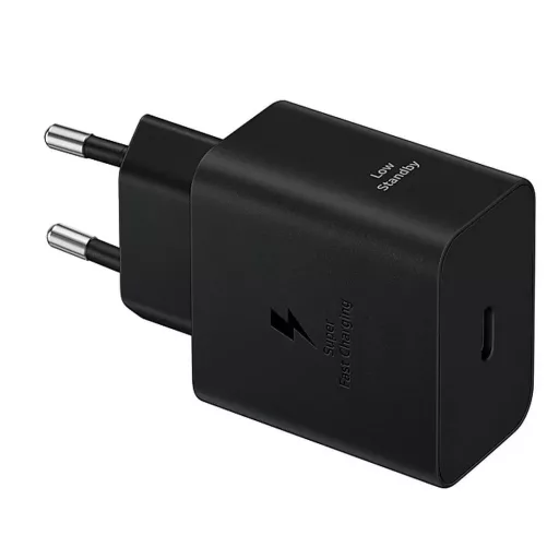 Samsung eredeti hálózati töltő USB-C + USB-C – USB-C kábel PD 3A 45W EP-T4511XBEGEU fekete blister