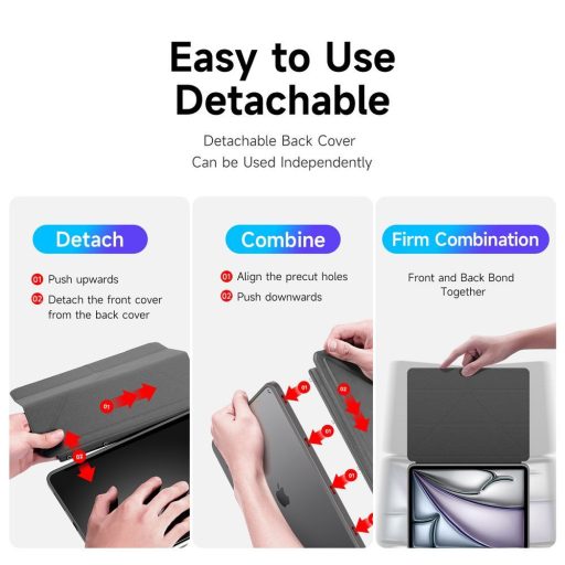 DUX DUCIS tok MAGI ceruzatartóval iPad Air 13 (2024) fekete