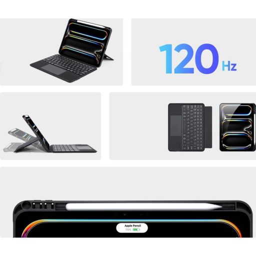 DUX DUCIS tok DK összecsukható vezeték nélküli billentyűzettel iPad Pro 11 (2024) fekete