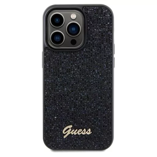 GUESS tok iPhone 14 Pro GUHCP14LPMSDGSK (Disco Metal Script) fekete