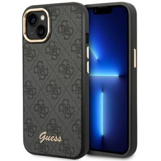   GUESS tok iPhone 13 / 14 / 15 GUHCP14SHG4SHK (4G Vintage arany Logo) Fekete