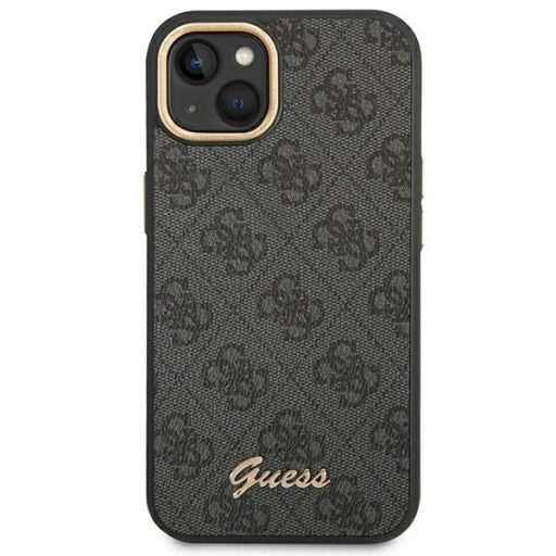 GUESS tok iPhone 13 / 14 / 15 GUHCP14SHG4SHK (4G Vintage arany Logo) Fekete