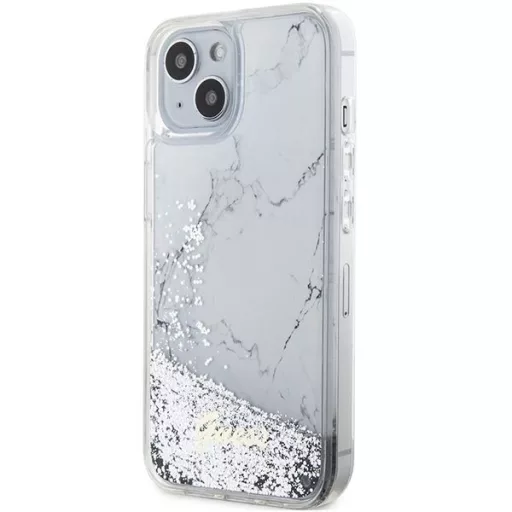 GUESS tok iPhone 13 / 14 / 15 GUHCP14SLCSGSGH (Liquid Glitter Marble) fehér