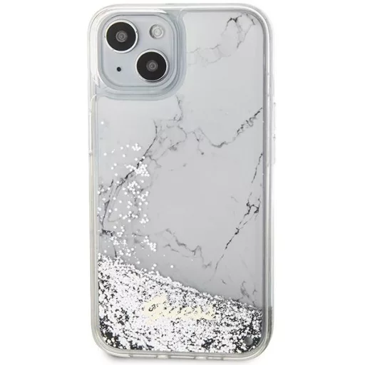 GUESS tok iPhone 13 / 14 / 15 GUHCP14SLCSGSGH (Liquid Glitter Marble) fehér