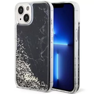   GUESS tok iPhone 13 / 14 / 15 GUHCP14SLCSGSGK (Liquid Glitter Marble) Fekete