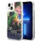 GUESS tok iPhone 13 / 14 / 15 GUHCP14SLFLSB (Flower Liquid Glitter) kék