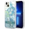 GUESS tok iPhone 13 / 14 / 15 GUHCP14SLFLSN (Flower Liquid Glitter) zöld