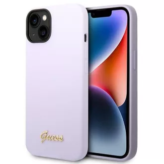   GUESS tok iPhone 13 / 14 / 15 GUHCP14SSLSMU (Silicone Vintage arany Logo) lila
