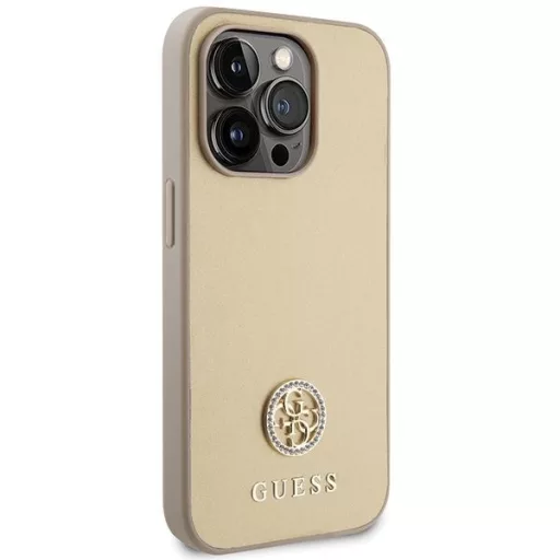 GUESS tok iPhone 15 Pro GUHCP15LPS4DGPD (Strass Metal Logo) arany