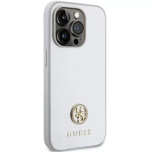 GUESS tok iPhone 15 Pro GUHCP15LPS4DGPS (Strass Metal Logo) ezüst