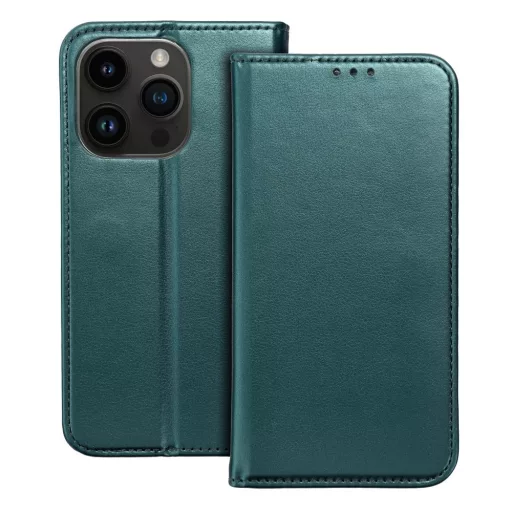 SMART MAGNETO Flip tok iPhone 16 Plus sötétzöld