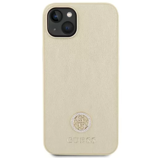 GUESS tok iPhone 13 / 14 / 15 GUHCP15SPS4DGPD (Leather 4G Metal Logo Strass) arany