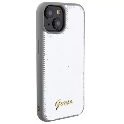 GUESS tok iPhone 13 / 14 / 15 GUHCP15SPSFDGSS (Sequin Script Metal) ezüst