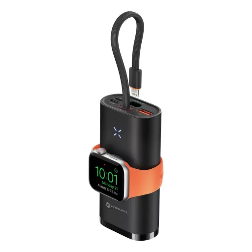 Forcell F-Energy powerbank F10K4 PD QC3.0 3A 22,5W 10000 mAh Apple Watch kompatibilis fekete
