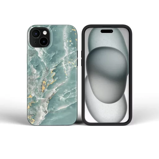 Forcell F-Protect Mirage tok iPhone 16 PLUS  Magsafe kompatibilis Military Drop-Test zöld marble