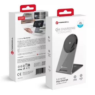   Forcell F-Energy Flip Charge vezeték nélküli töltő USB-C Qi2 15W MagSafe kompatibilis 0INT ezüst