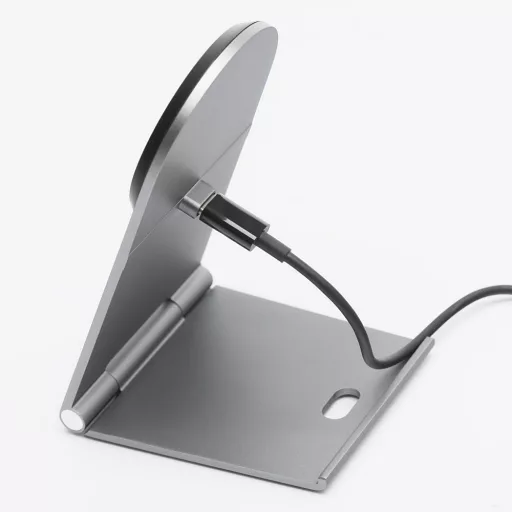 Forcell F-Energy Flip Charge vezeték nélküli töltő USB-C Qi2 15W MagSafe kompatibilis 0INT ezüst