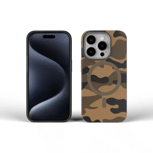 Forcell F-Protect Levels Dual Layer tok iPhone 16 PLUS  4D technology Magsafe kompatibilis Military Drop-Test desert camo