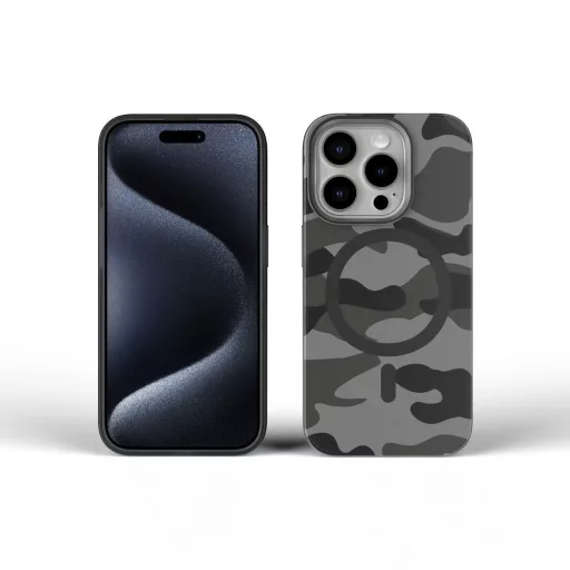 Forcell F-Protect Levels Dual Layer tok iPhone 16 PLUS  4D technology Magsafe kompatibilis Military Drop-Test fekete camo