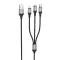 Hoco X102 3 az 1-ben USB-A töltőkábel (Lightning / Micro USB / USB-C) 2,4A 1 m fekete