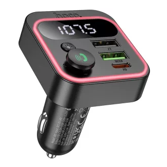   Hoco Bluetooth autós FM transmitter 2×USB-A + USB-C PD QC3.0 20W E85 fekete