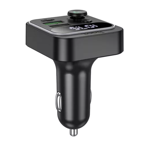 Hoco Bluetooth autós FM transmitter 2×USB-A + USB-C PD QC3.0 20W E85 fekete
