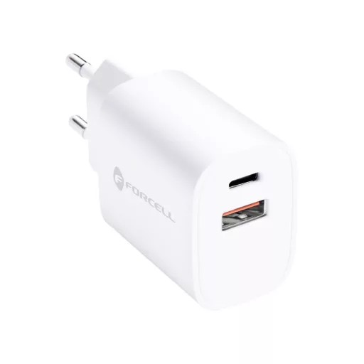 Forcell F-Energy hálózati töltő USB-C + USB-A QC4.0 PD 3A 35W TFK-TC-35WPD fehér