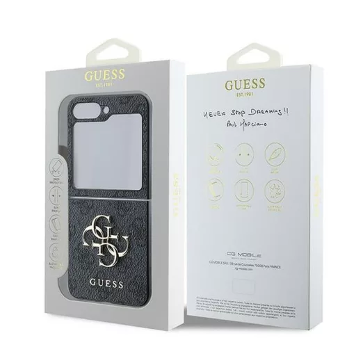 GUESS tok SAMSUNG Z Flip 6 GUHCZF64GMGGR (PU 4G Leather Metal Logo) fekete